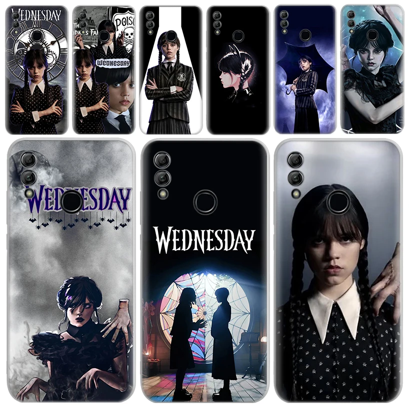 

Wednesday Addams Transparent Soft Phone Case for Huawei Honor 10 Lite 9 20i 8S 8A 8X 9X 50 Y5 Y6 Y7 Y9S P Smart 2019 Cover