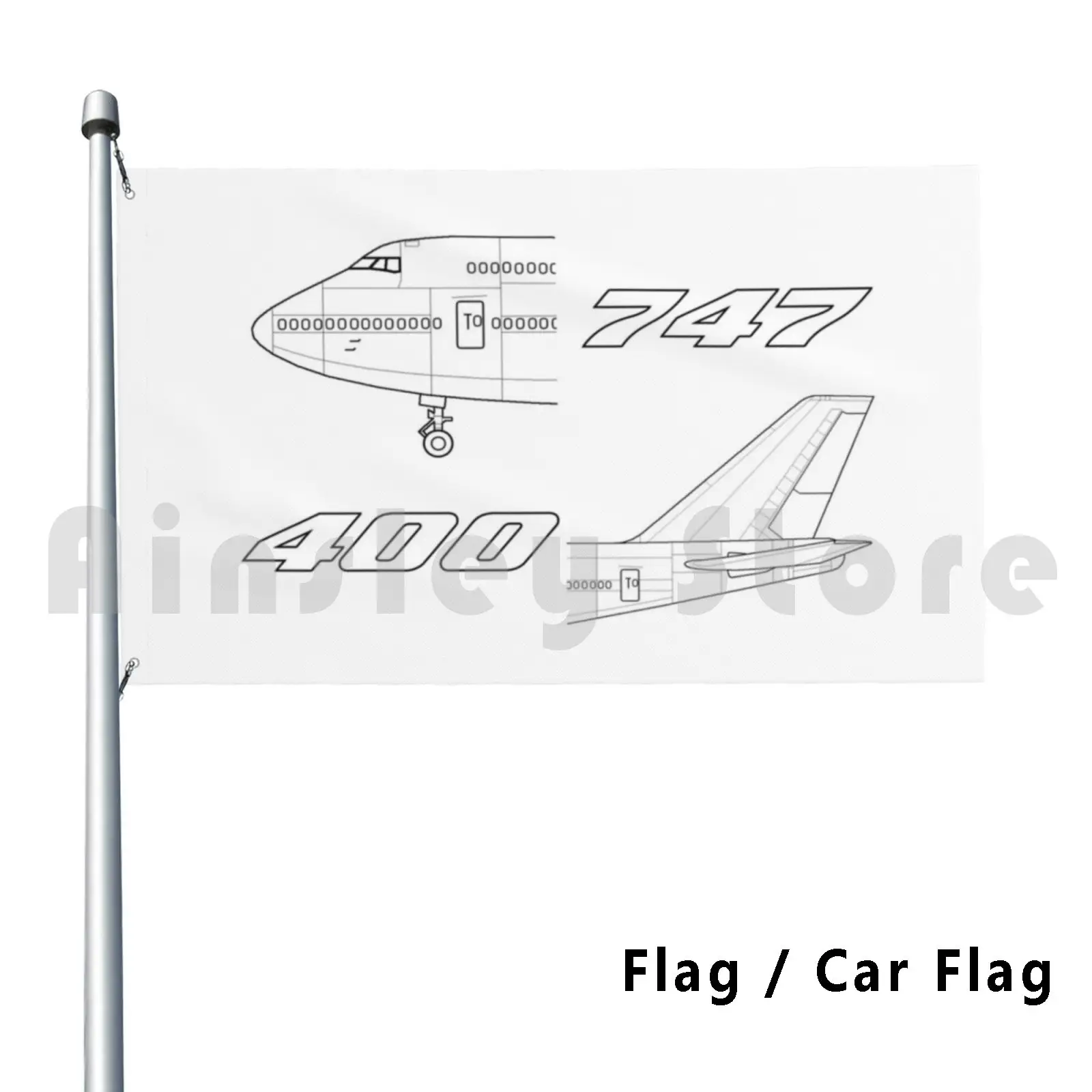 Boeing 747-400 Details Outdoor Decor Flag Car Detail Airbus 747 Vintage Aviation History Old Plane Avi8tor |