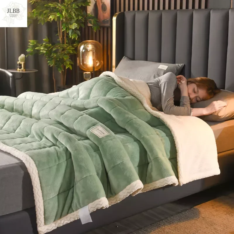 

Осенне-зимние теплые Утяжеленные одеяла для кровати из молочного флиса, Европейское утолщенное бархатное одеяло Beibei, одеяло