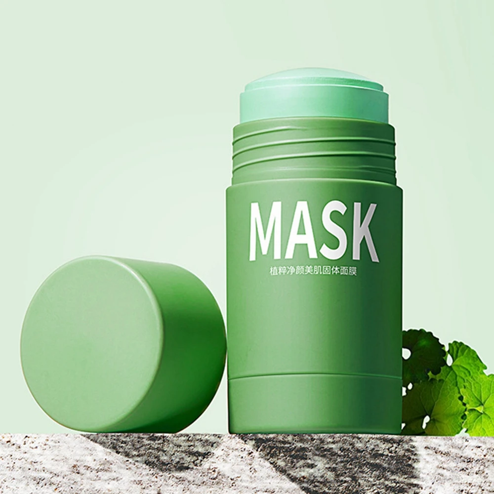 

Глиняная маска для лица с зеленым чаем, очищающая грязевая маска с палочками, удаляет черные точки, очищает поры, контролирует жирность, увл...