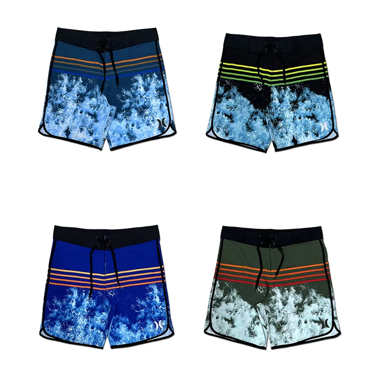 

Hurley Beach casual beach pants Waterproof four-sided elastic printed surf pants Men's summer vacation fishing pants