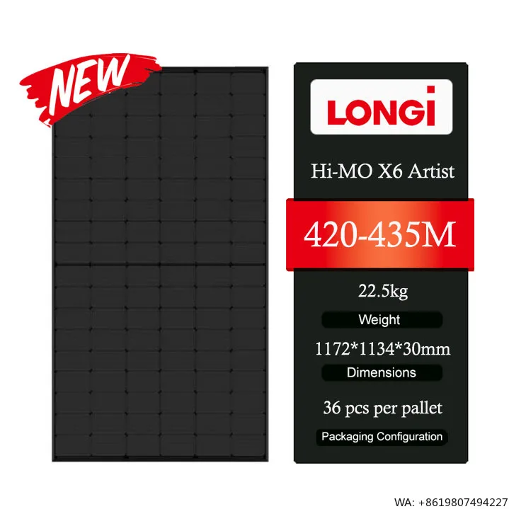 Фото Солнечная панель Longi Hi-MO X6 Artist LR5-54HTDB 420-435M Ultra Black, высококачественный фотоэлектрический модуль 420 Вт, 425 Вт, 430 Вт, полностью черный №1