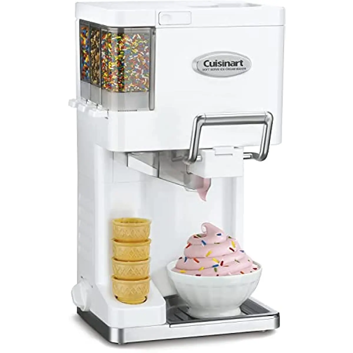 

Cuisinart ICE-45P1 Mix-it-in 1.5-Quart Soft Serve Ice Cream Maker, Make Professional Quality Ice Cream, Yogurt, White