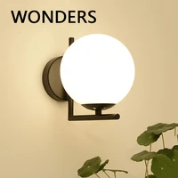 led wall lamp nordic home decors glass art sconce for bedroom bedside luminaria creative livingroom aisle background wall lights