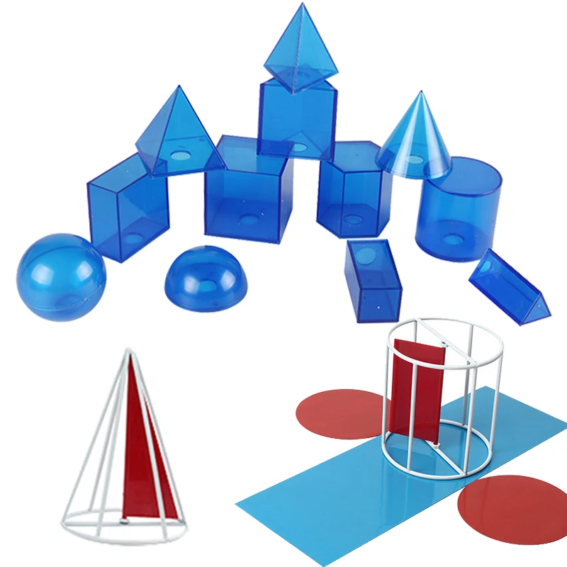 

Children 3D Geometric Model Math Toys Transparent Teaching Aids Early Educational Learning Toys For Kids Preschool Volume Shape