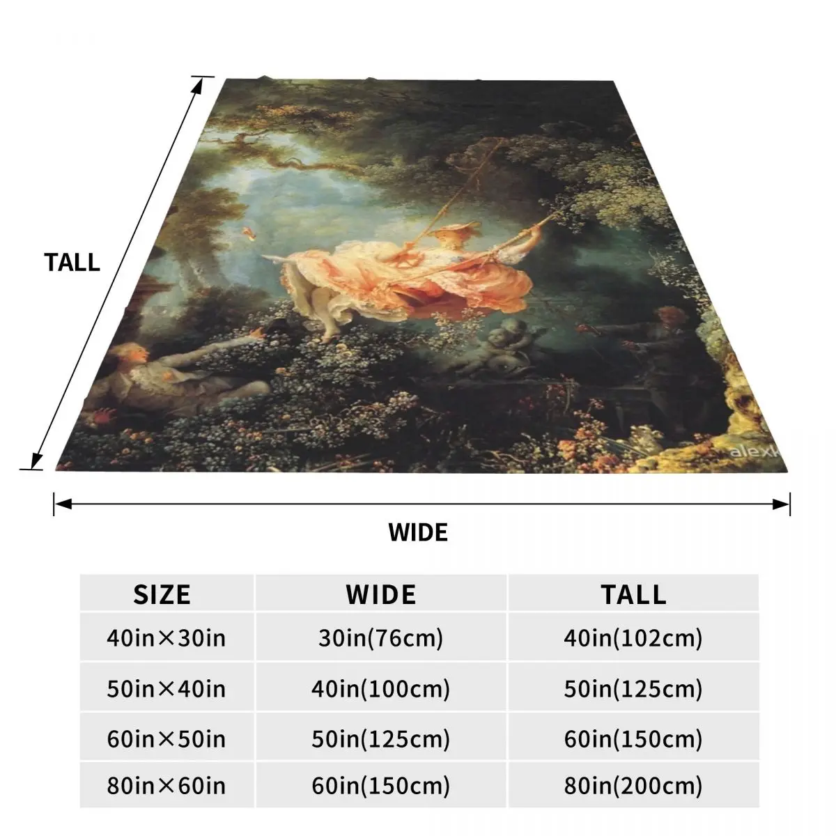 Одеяло The Swing By Jean-Honor Fragonard покрывало на кровать комплект кровати пушистые мягкие