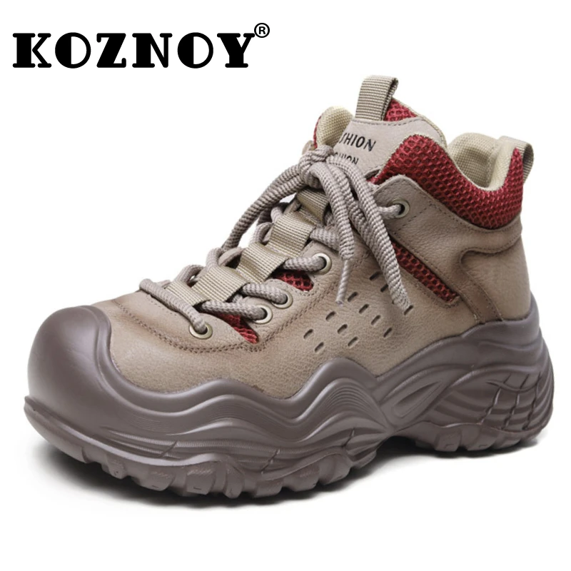 Koznoy 4 5 см ботильоны с воздушной сеткой замшевые ботинки из натуральной кожи