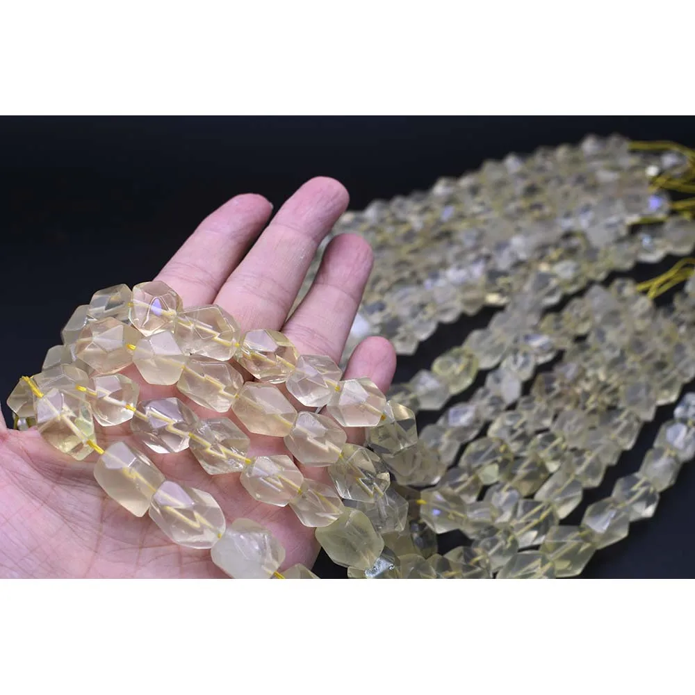 Бусины из натурального лимона кварца 13 х18 мм 15 дюймов