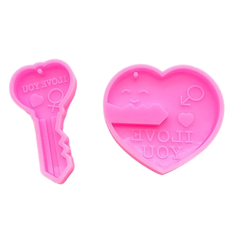 

D0LC DIY брелок формочка для силиконовой Подвески кристальная эпоксидная смола литье формы сердце замки брелок в форме ключа ювелирные издели...