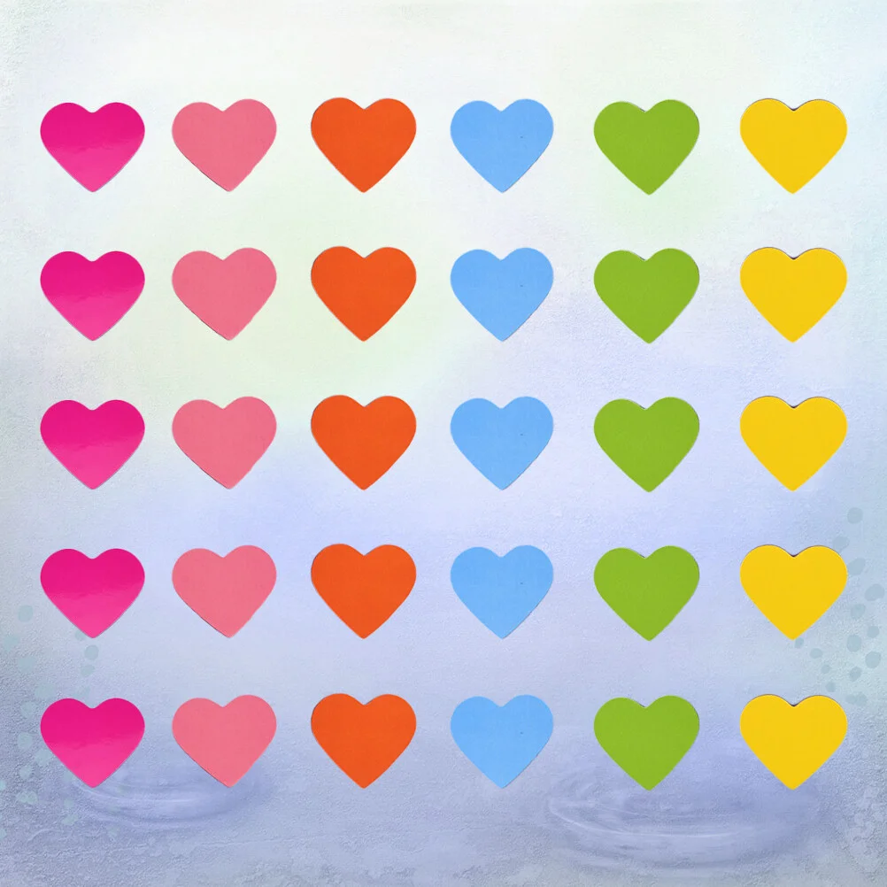 

120Pcs 3cm Heart Shaped Blackboard Refrigerator Magnetic Stickers for Children Game Awarding (Red, Orange, Yellow, Green, Blue,