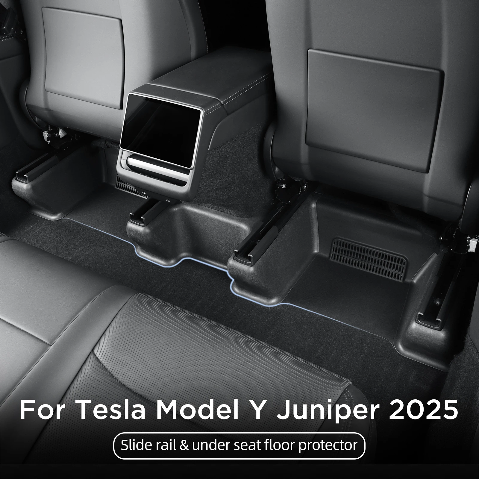 Фото LUCKEASY накладка на направляющую сиденья для Tesla Model Y Launch 2025 2026 Juniper, автомобильная нижняя часть, угловая защитная накладка от грязи №2
