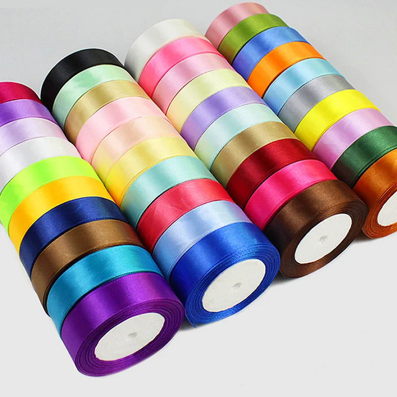 

25Yards Natural Satin Ribbon Gift Wrap Bows Crafts DIY Ribbon Sewing Handmade Party Decoration White Ribbon Wedding Accessories