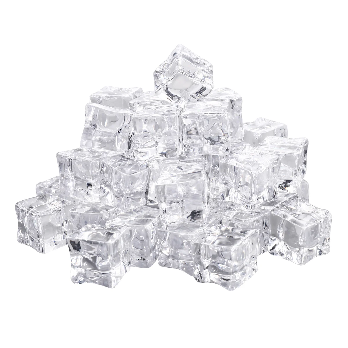 

Faux Ice Cake Decorations Clear Crystal Dazzlers Square Vase Edible Rocks Reusable Plastic Cube Trays Decorative Cubes Cakes