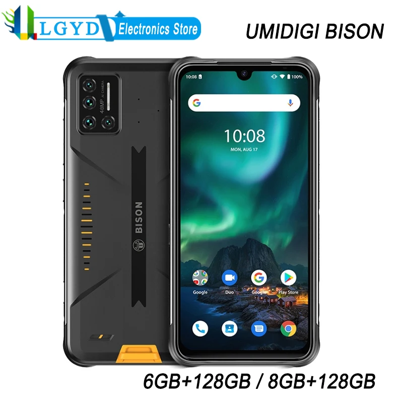 

UMIDIGI BISON Rugged Phone 6GB/ 8GB +128GB IP68/IP69K Waterproof Phone 6.3'' Android 11 MTK Helio P60 Octa Core up to 2.0GHz NFC