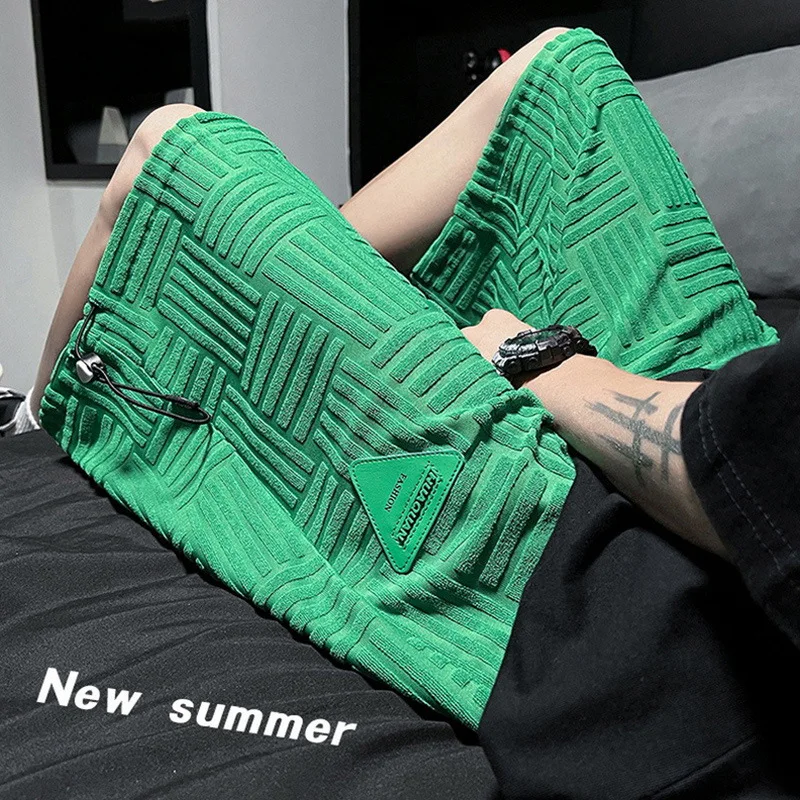 

Green High-end Casual Sports Shorts Men's Summer Thin American-style Over-the-knee Tide Brand 6-point Pants Design Sense