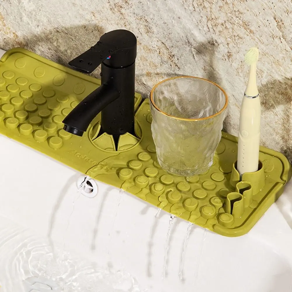 

Silicone Sink Splash Guard, Multifunctional Faucet Draining Mat, No Slip Foldable Kitchen Accessories