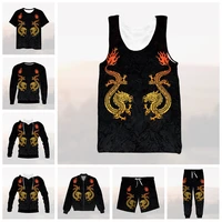 vitinea new 3d full print gold china dragons t shirtsweatshirtzip hoodiesthin jacketpants four seasons casual p03