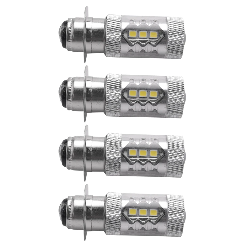

4X H6 Headlight LED Light Bulbs ,12V Xenon White P15D-1/H6M 80W Fog Light Bulb Auto Indicator Lamp 6000K