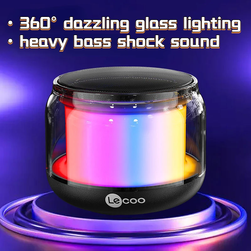 Беспроводной сабвуфер Lenovo 106pro, Bluetooth, звук 2022, цветная стеклянная лампа, сабвуфер, домашний портативный мини-сабвуфер, бас, HiFi HD музыка