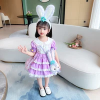 summer baby girl dress lolita princess ball gown birthday party tulle dresses kids lace bow boutique clothes