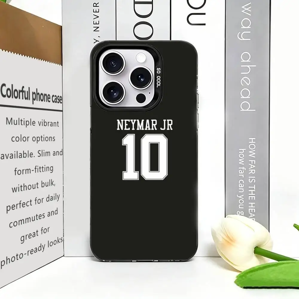 Фото Чехол для телефона с футбольной тематикой Неймара №10 для iPhone 17, 16, 15, 14, 13, 12, 11 Plus, Pro Max, XS, цветной серебристый чехол-накладка №4