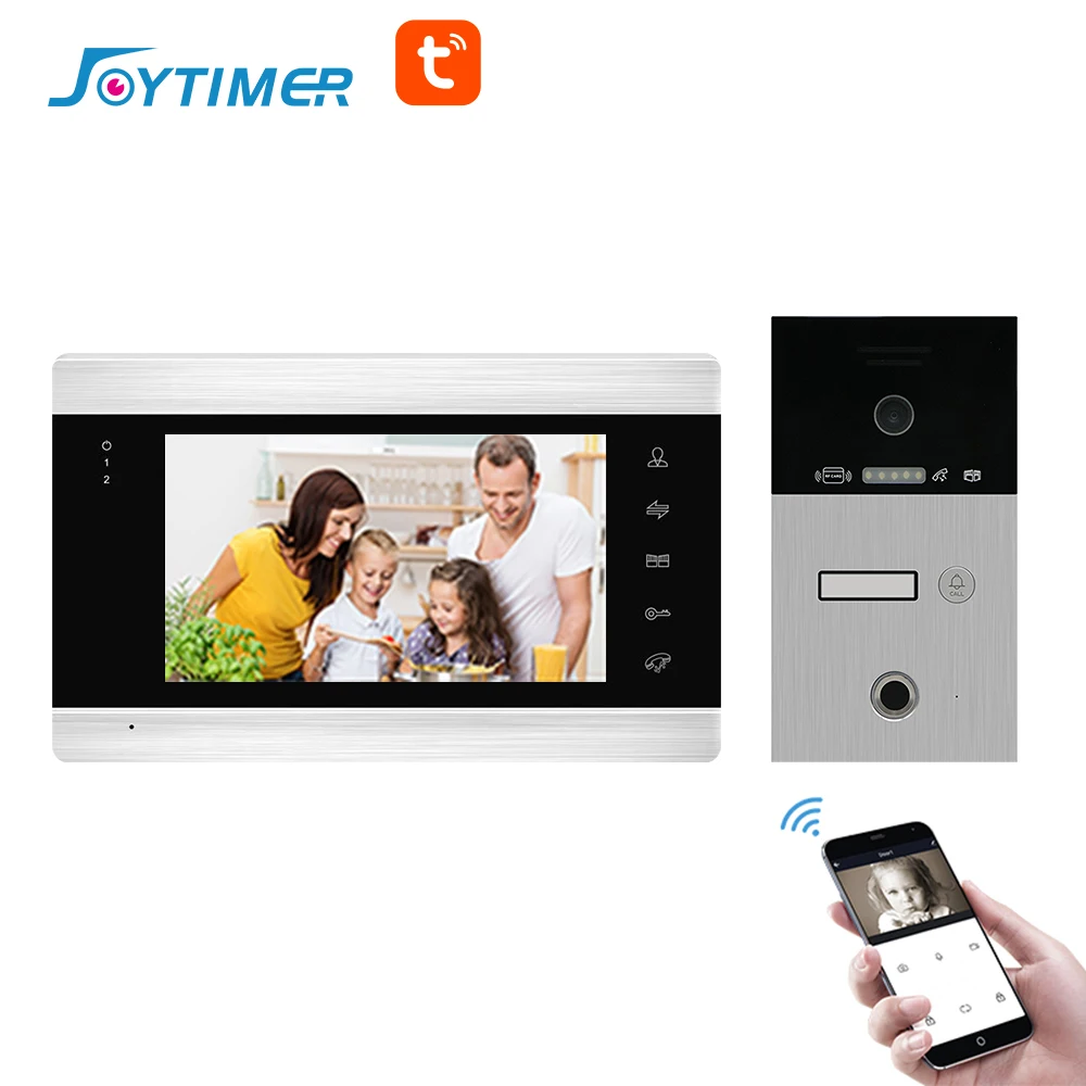 Enlarge Joytimer WiFi  Video Intercom for Home Access Control System Tuya Intercom Video Doorbell Support RFID Card Fingerprint Unlock