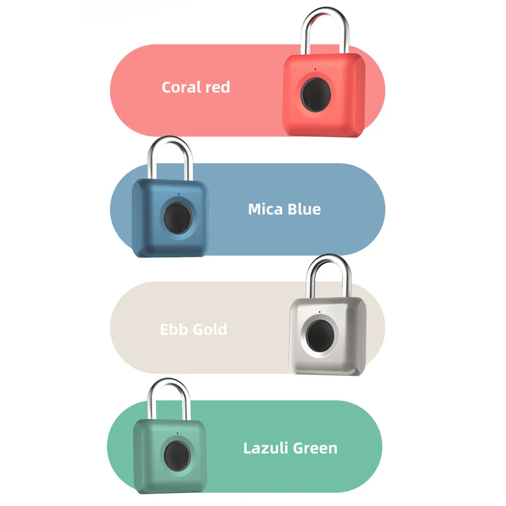 New Lock Fingerprint Smart Padlock Quick Unlock Keyless USB Rechargeable Door lock For Luggage Case |