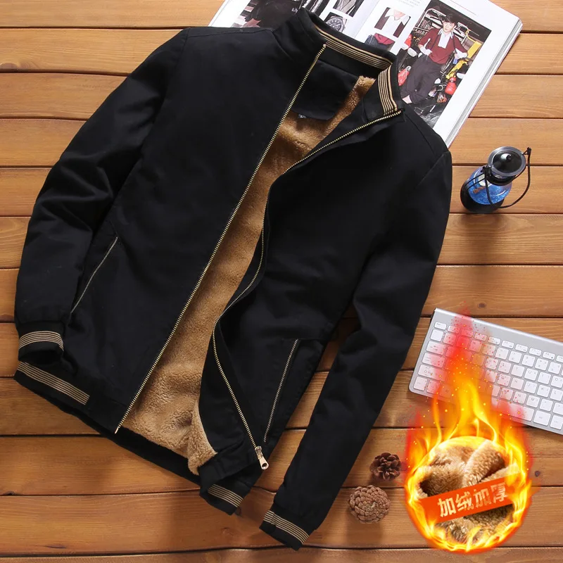 

Jacket Men's Winter Washed Cotton Fleece Warm Stand Collar Coat Men's Wear