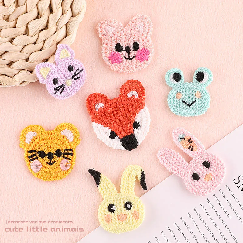 Симпатичные нашивки в форме кошек и кроликов для одежды вышитые наклейки ткань