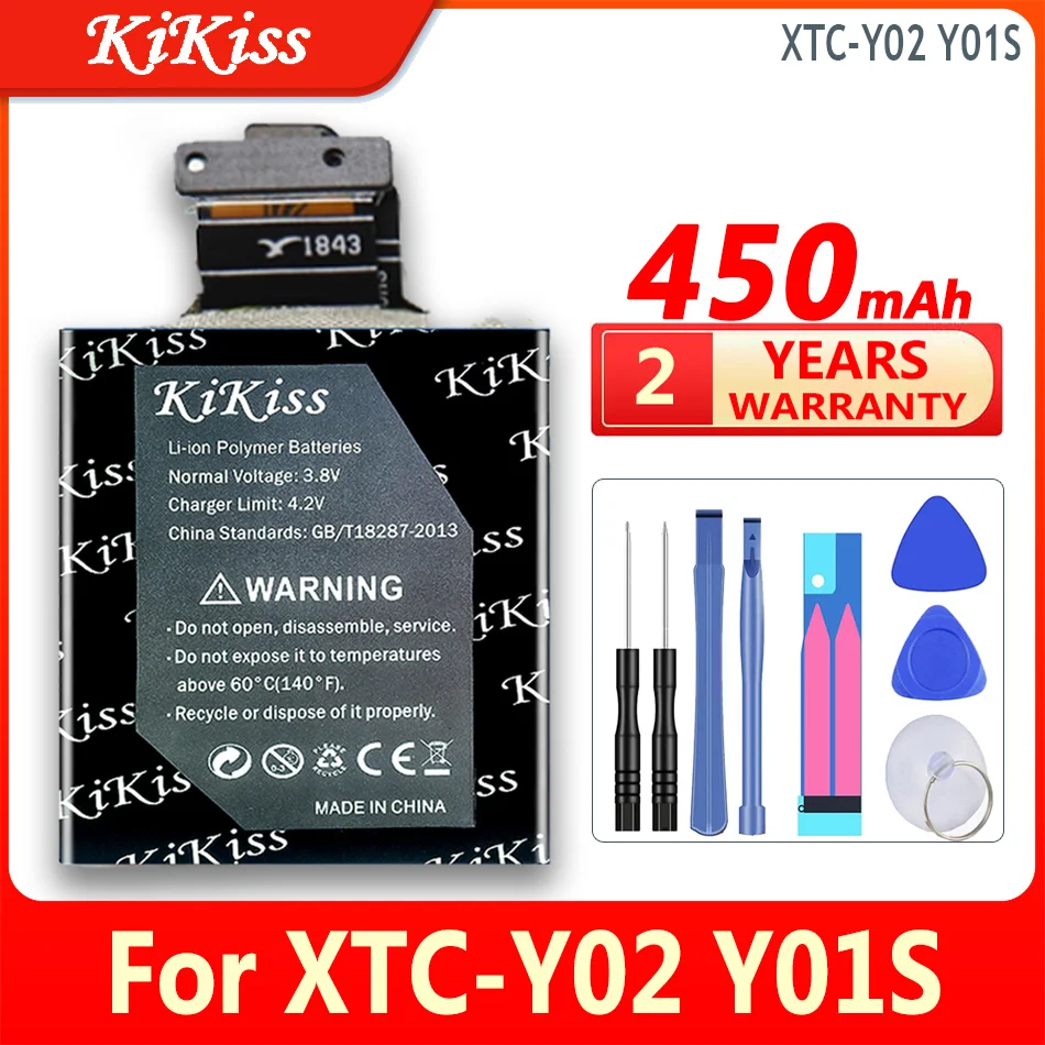 

450mAh KiKiss 100% New Battery For XTC-Y02 XTCY02 Y01S Smart Watch Mobile Phone Batteries