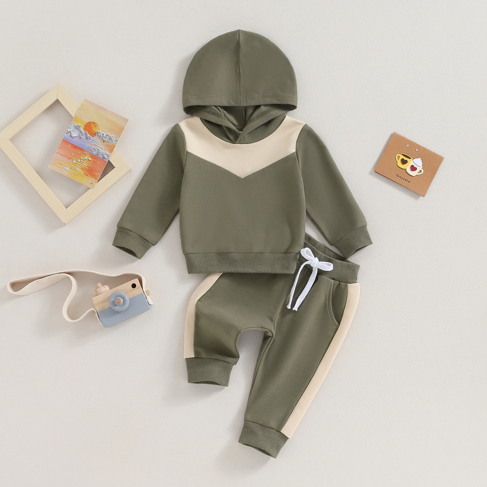 Спортивный костюм для маленьких мальчиков с длинным рукавом контрастных цветов