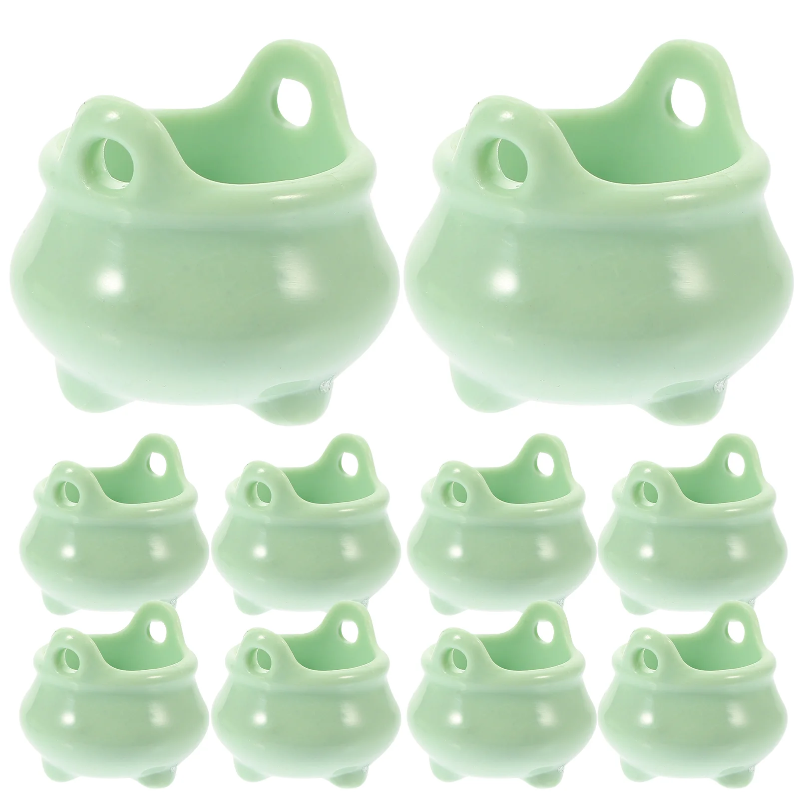 

10 Pcs Miniature Cauldron Ornaments Halloween Miniatures Bulk Jars Toys Plastic Micro Cauldrons Witch Kettle