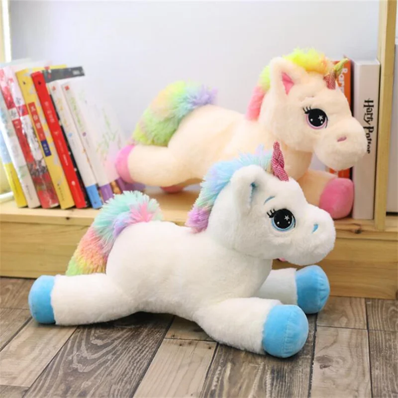 

40cm 60cm 80cm Rainbow Unicorn Plush Toys Kawaii Kids Toys Stuffed Cartoon Animal Baby Doll Children Birthday Gift Home Decor