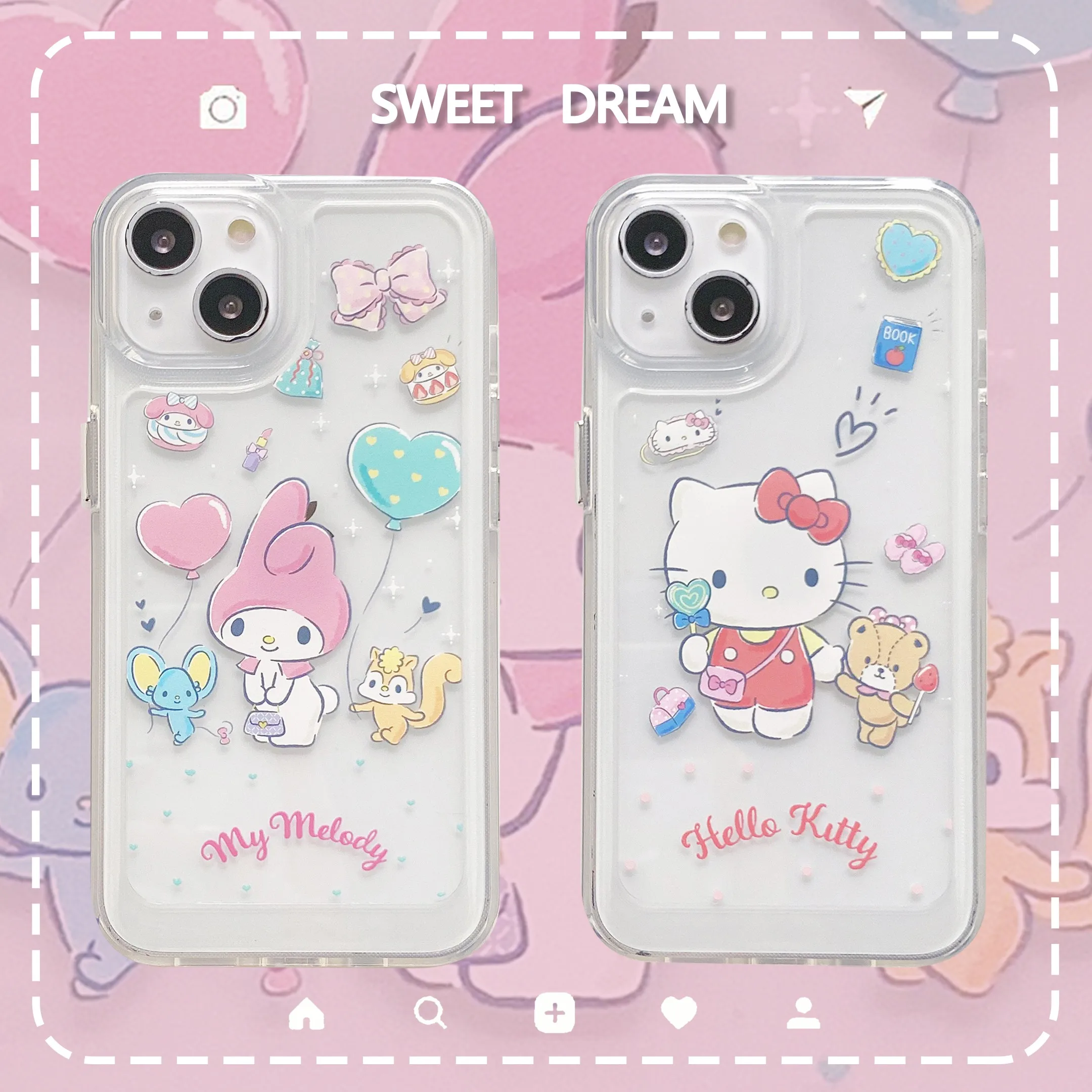 Sanrio Hello Kitty My Melody Space чехлы для телефонов iPhone 13 12 11 Pro Max XR XS MAX X задняя крышка - | iPhone 8 Случай -1005004309237575