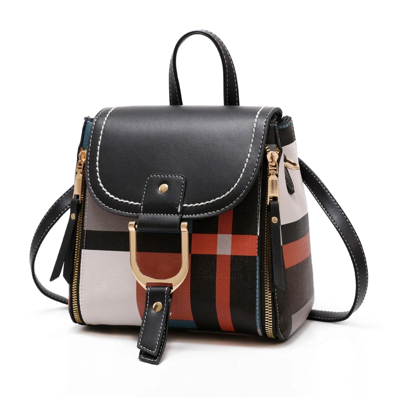 

TRAVEASY 2022 Fashion Square Bag Women Plaid Design Cute Lady Shoulder Bags PU Large Capacity Single or Double Strape Handbag