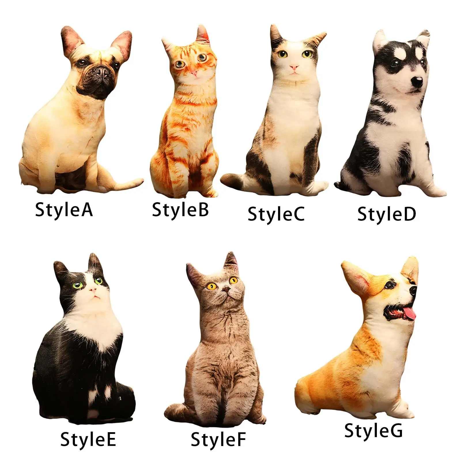

Lifelike Stuffed Animal Doll 3D Printed Detachable Soft for Living Room Sofa