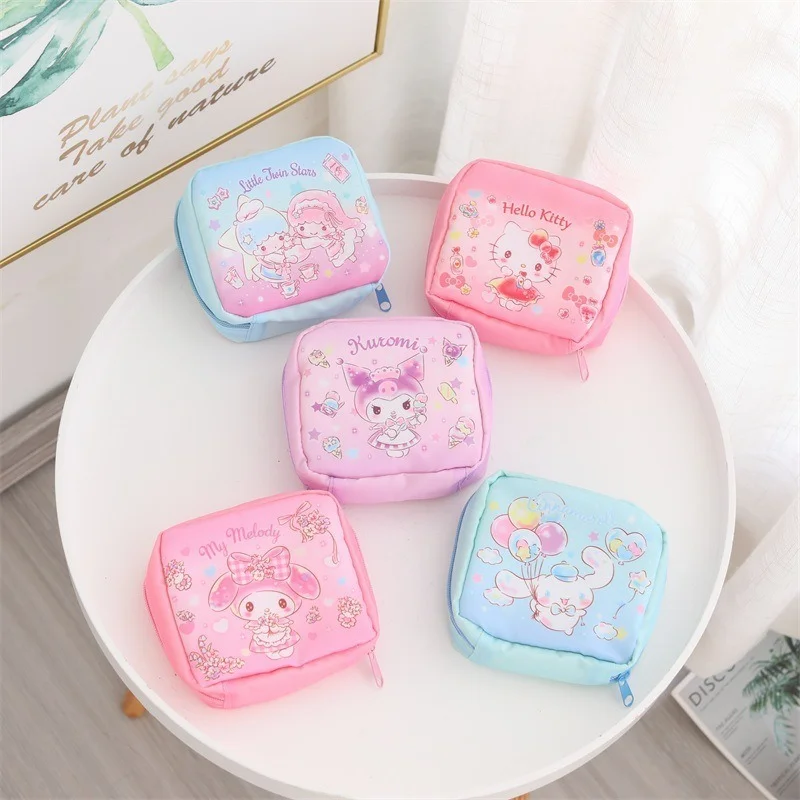 Аниме Милая женская сумка для хранения My Melody Cinnamoroll Kuromi Purin Dog Kawaii портативная