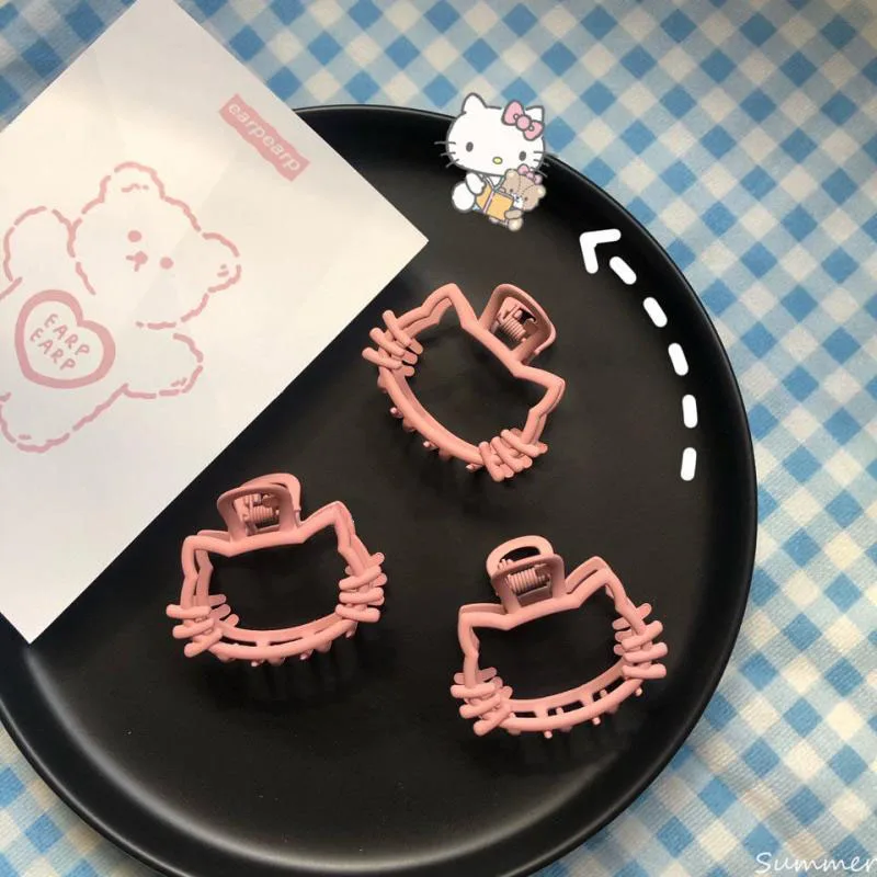 

Kawaii Cartoon Sanrioed Kitty Grab Clip Cute Girl Heart Hair Clip Super Sweet Super Fairy Hair Grab Soft Sister Hair Accessories