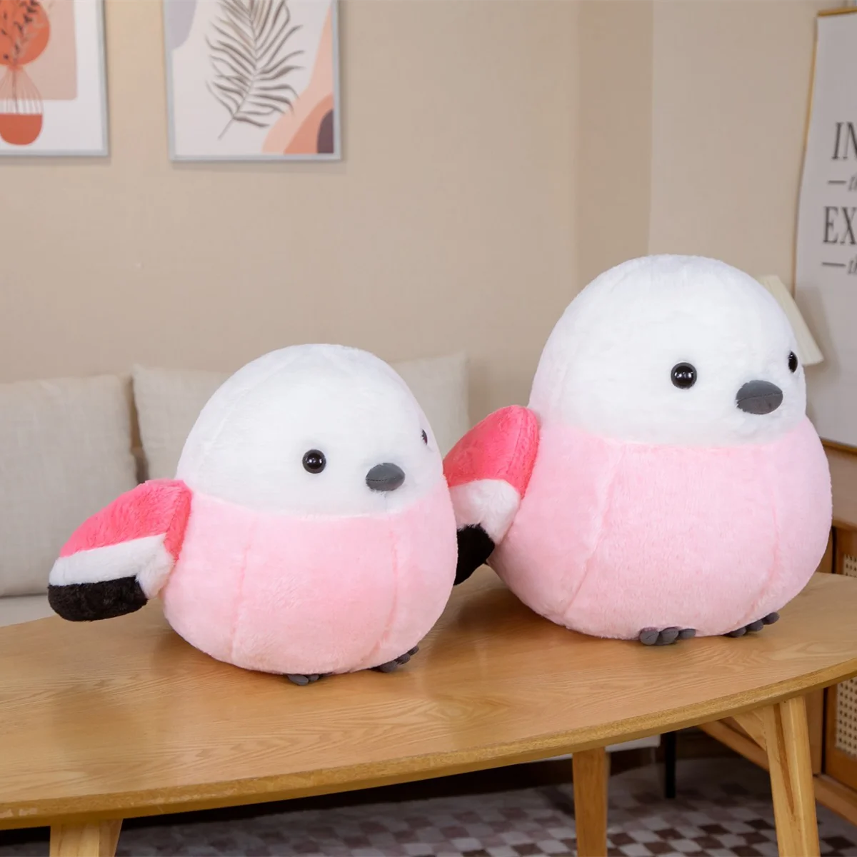 

Simulation Fat Round Sparrow Plush Toy Cute Stuffed Lifelike Animal Plushies Doll Soft Birds Fluffy Throw Pillow for Girls Toys