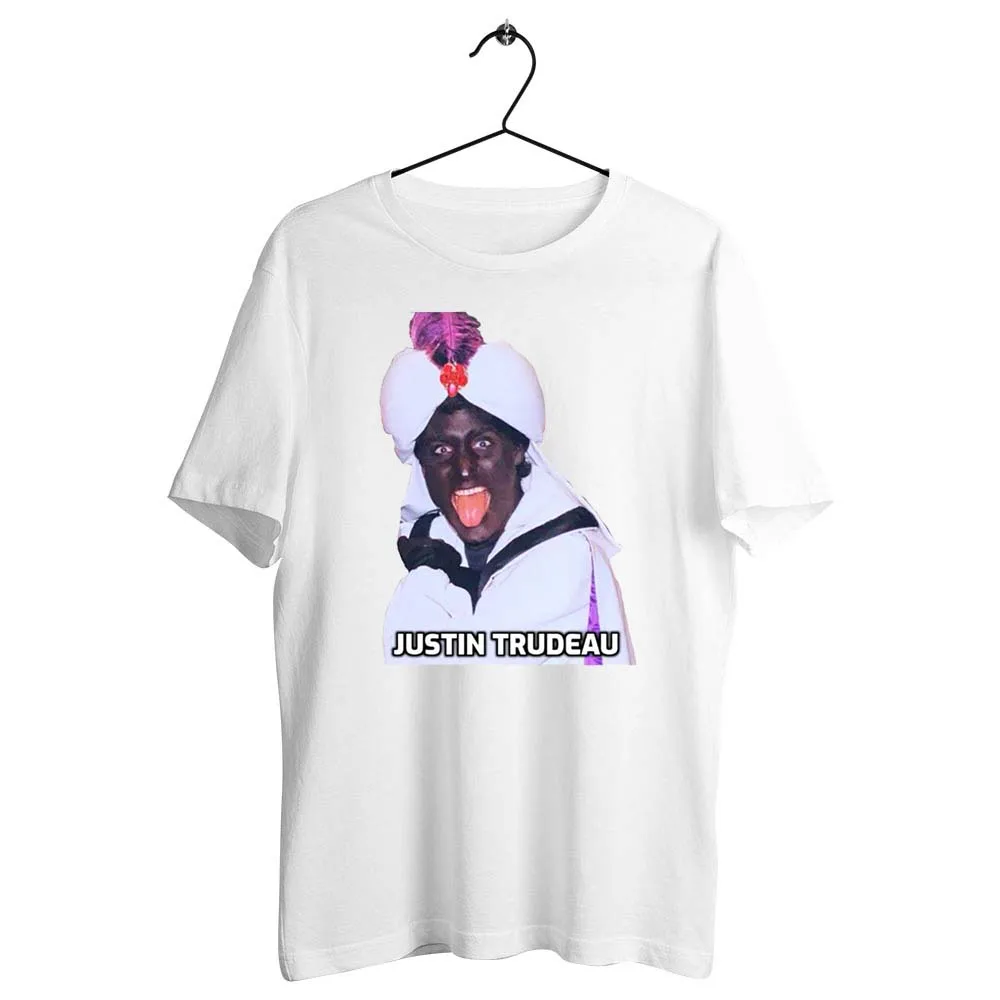Футболка с принтом черного лица для мужчин и женщин Канады Джастина Трюдо |