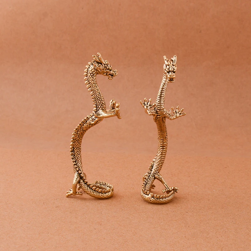 Китайский зверь статуя дракона бронзовая фигурка украшения античная медь