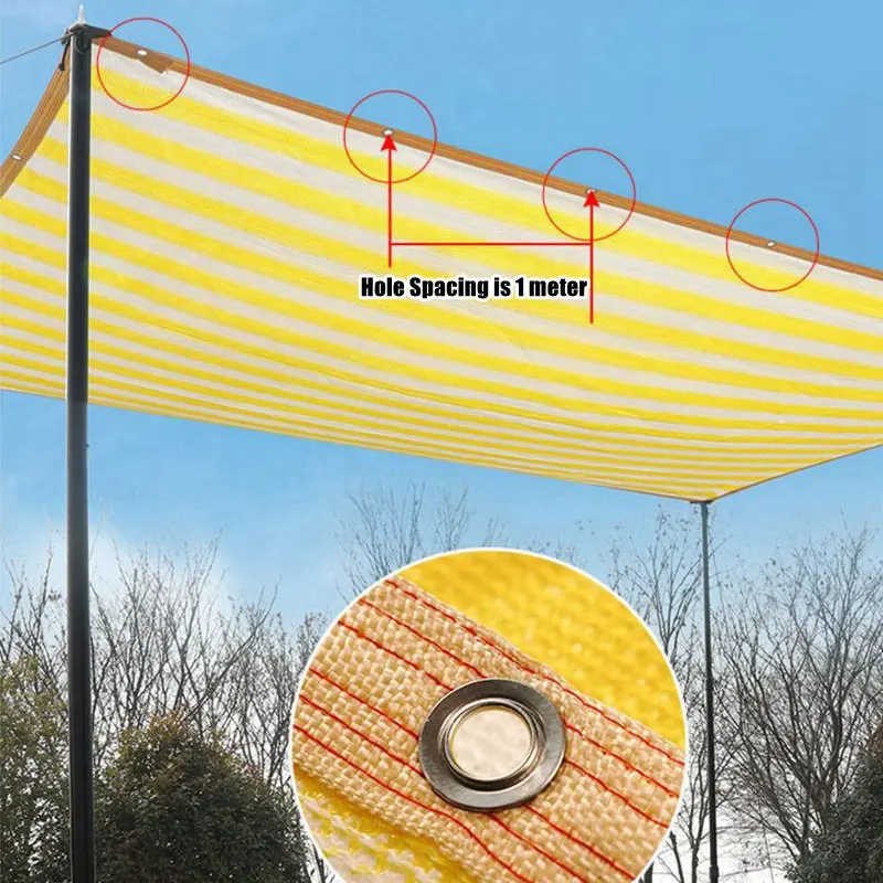 

Outdoor HDPE Sunshade Net Yellow White Stripe Garden Plant Camping Shade Sail Pergola Swimming Pool Awnings Courtyard Canopy