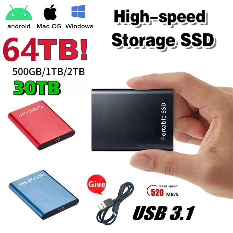 

Portable SSD HDD 500GB 1TB 2TB External Hard Drive 2TB 4TB Solid State Drives 500GB Hard Disk USB 3.1 4TB SSD For Laptop