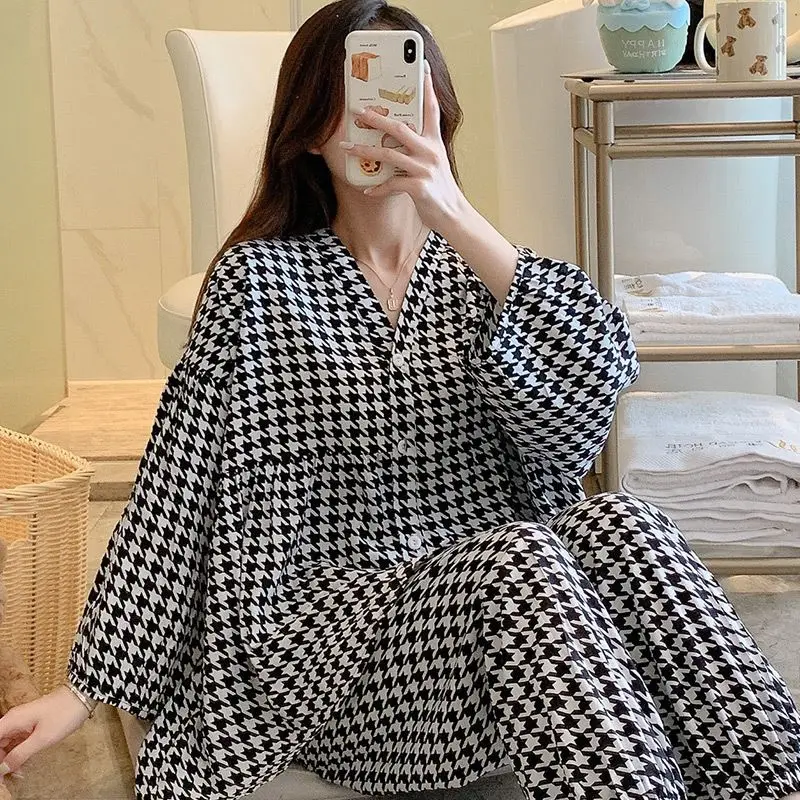 1 2023 new cardigan cotton silk pajamas popular online in spring and autumn for girls