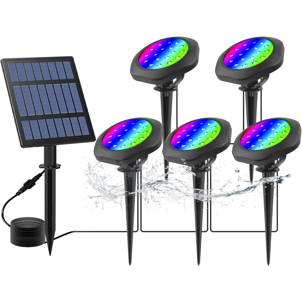 

RGB светильник лампа для бассейна на солнечной батарее; Лампа для сада; Для подводного пруда; Сверхъяркая погружная Светодиодная лампа Свето...