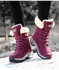 Женские ботинки, зимние теплые качественные сапоги до середины икры, женские удобные водонепроницаемые ботинки на шнуровке