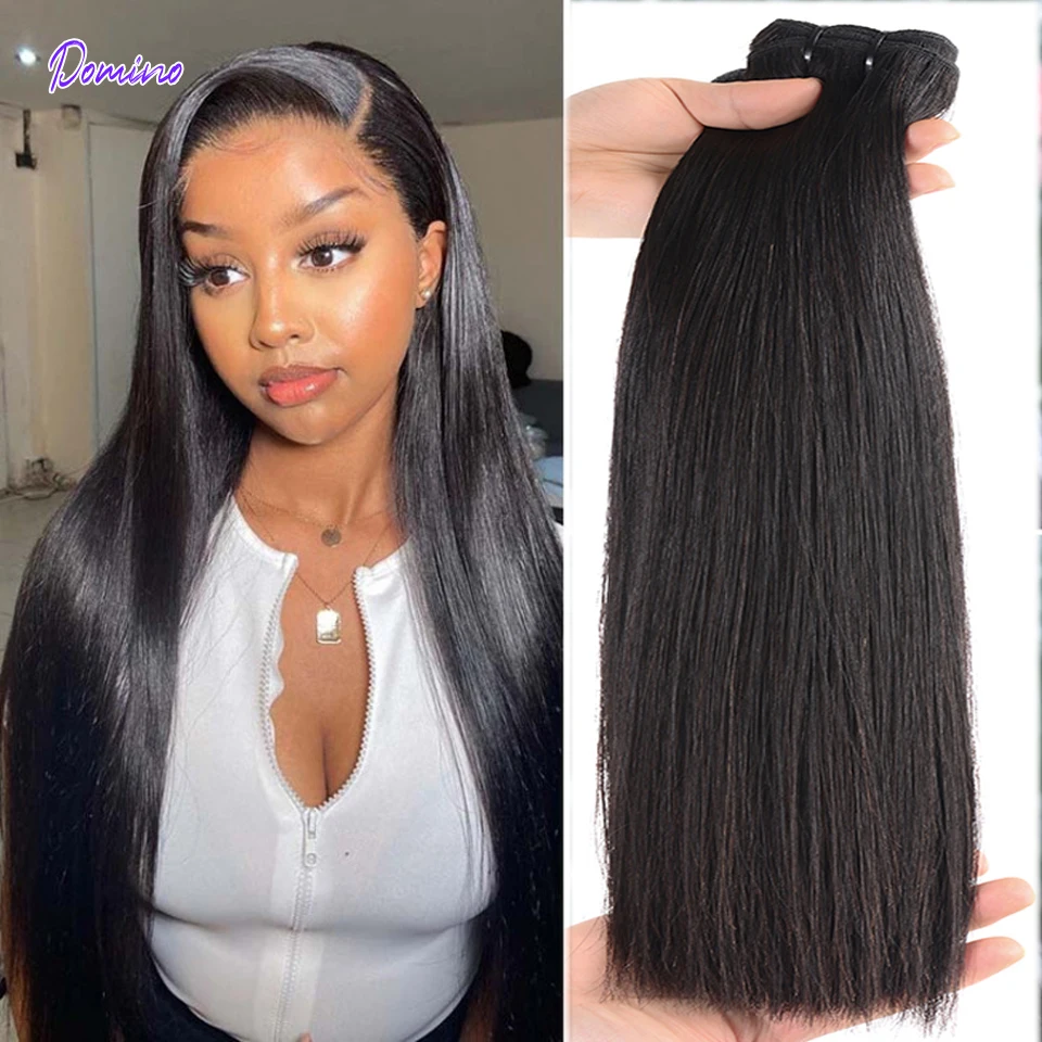 

Double Drawn Bone Straight Hair Weave Bundles Vrigin Hair Extension Natural Color 100% Human Hair Bundles