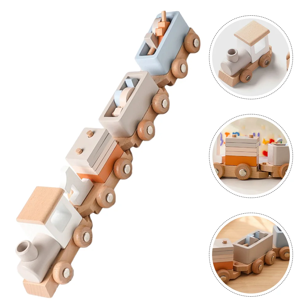 

Train Toy The Children Decorate Number Learning Wooden Kids Mini Toys Plaything Baby
