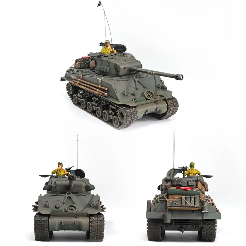 Фото RC металлический танк HOOBEN 1/10 с дистанционным управлением M4A3E8 танк RTR танки модель Fury Sherman детские игрушки №2