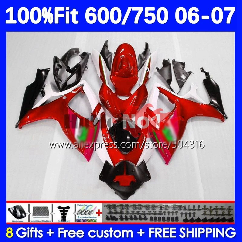 

Injection Body For GSXR-750 GSXR 600 750 CC 600CC 16No.127 GSXR-600 K6 750CC GSXR600 GSXR750 06 07 2006 2007 Fairing red pearl